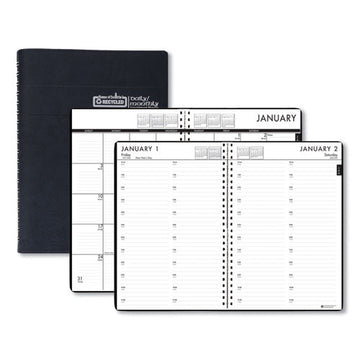 House of Doolittle™ 24-7 Recycled Daily Appointment Book-monthly Planner, 10 X 7, Black Cover, 12-month (jan To Dec): 2022 freeshipping - TVN Wholesale